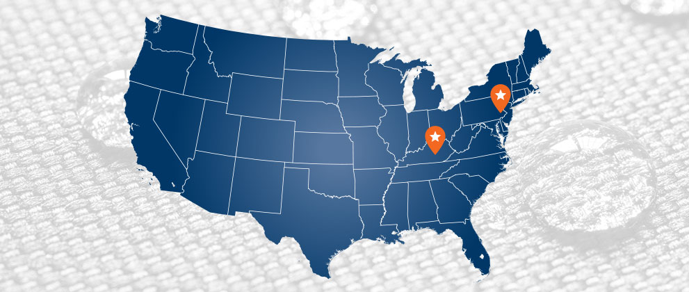 U.S. map with our office locations wide